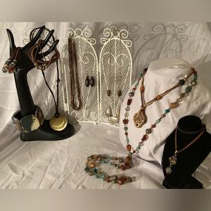 Earthy Costume Jewelry Lot 10 Pieces